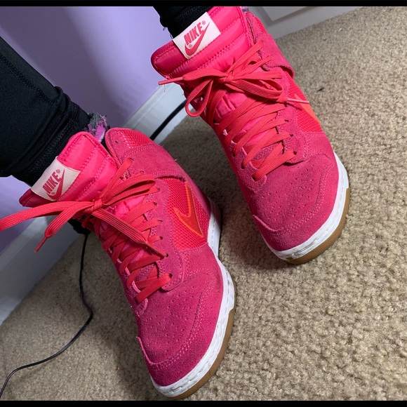 pink nike wedge sneakers